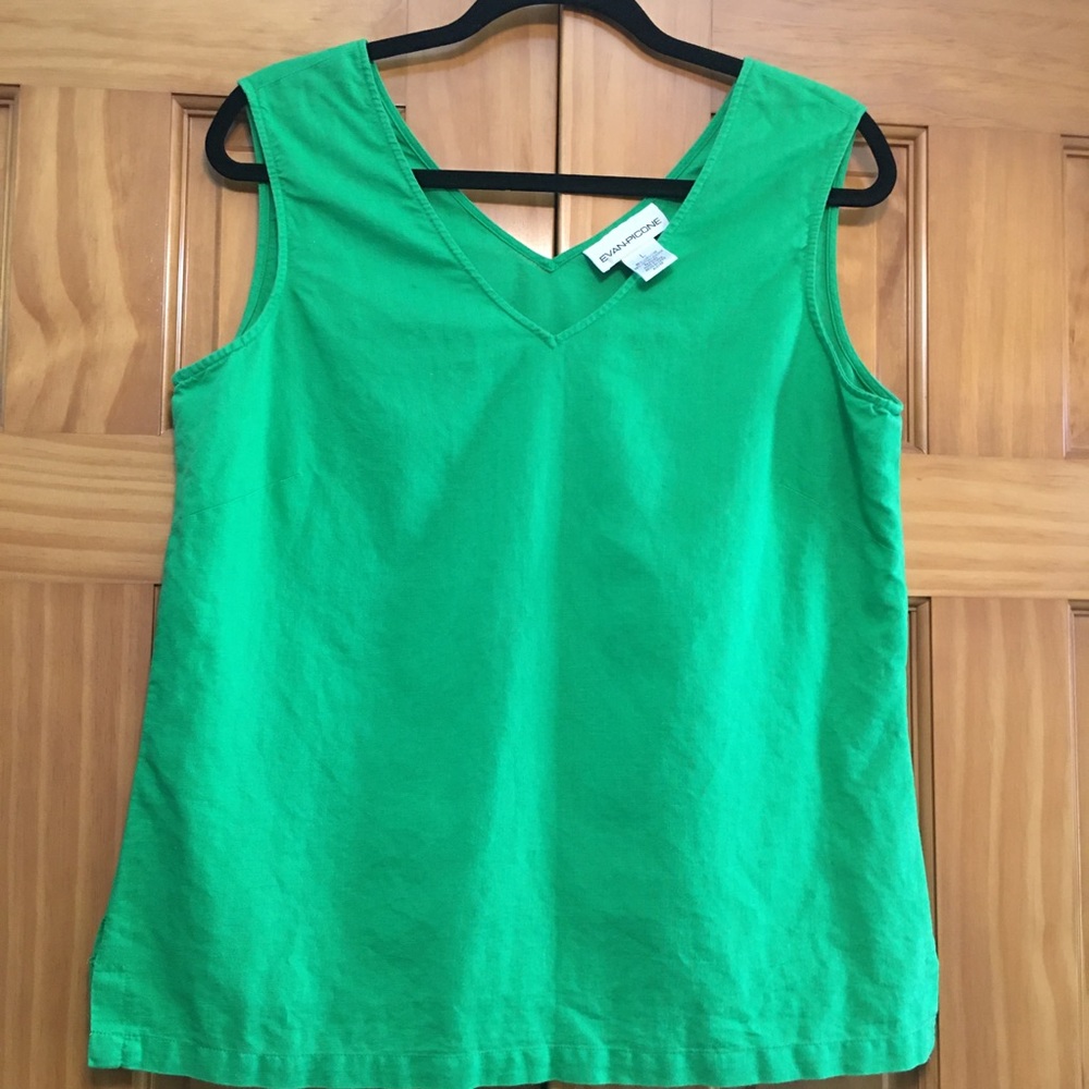 Evan Picone Linen Kelly Green Shell